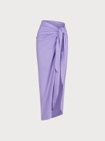 Purple Wrap Cover-Up Midi Skirt - Image 4