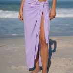 Purple Wrap Cover-Up Midi Skirt