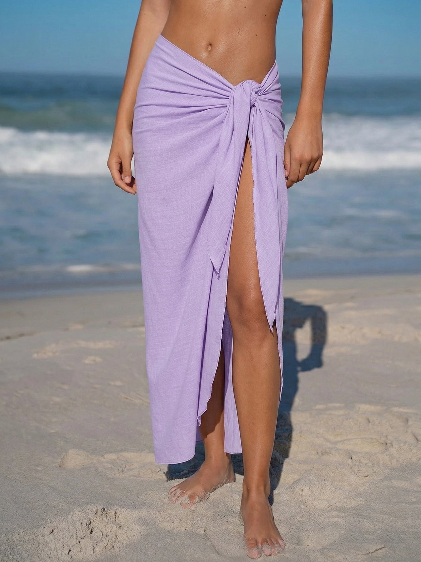 womens-woven-linen-blended-cover-ups-sustainable-cover-ups-9wojeu Purple Wrap Cover-Up Midi Skirt - Image 1